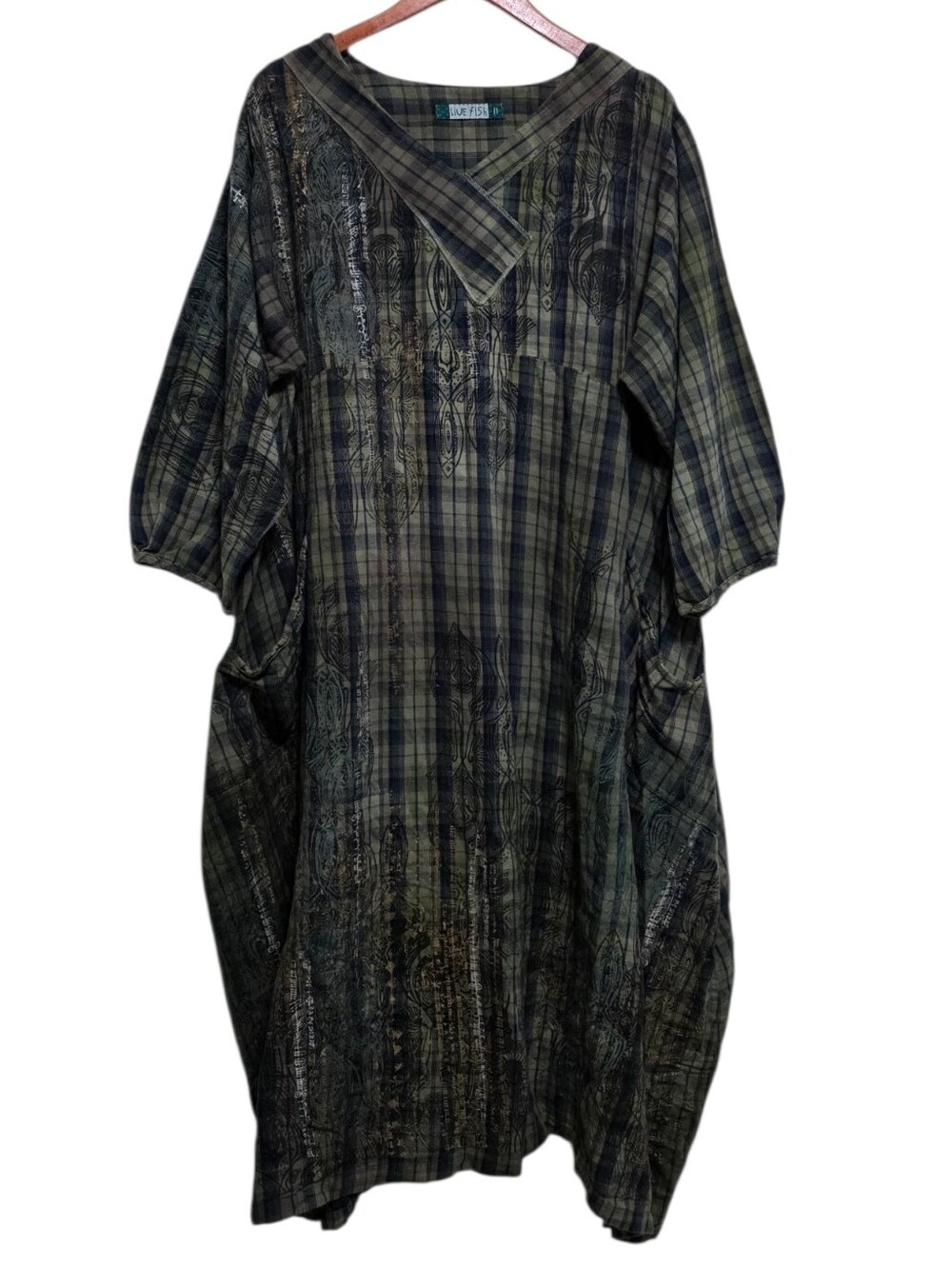Blue Fish Blue Moon Dress in Green/Blue Plaid Size 2